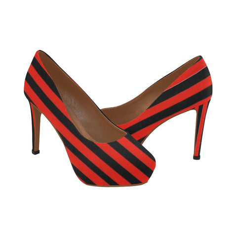 Red and black Women's High Heels (Model 044)