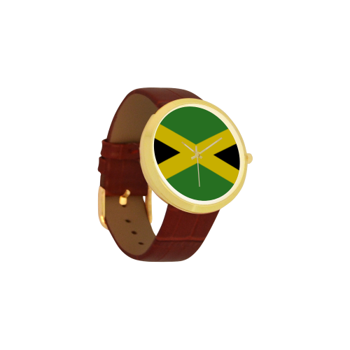 Jamaica Women's Golden Leather Strap Watch(Model 212) - kdb solution