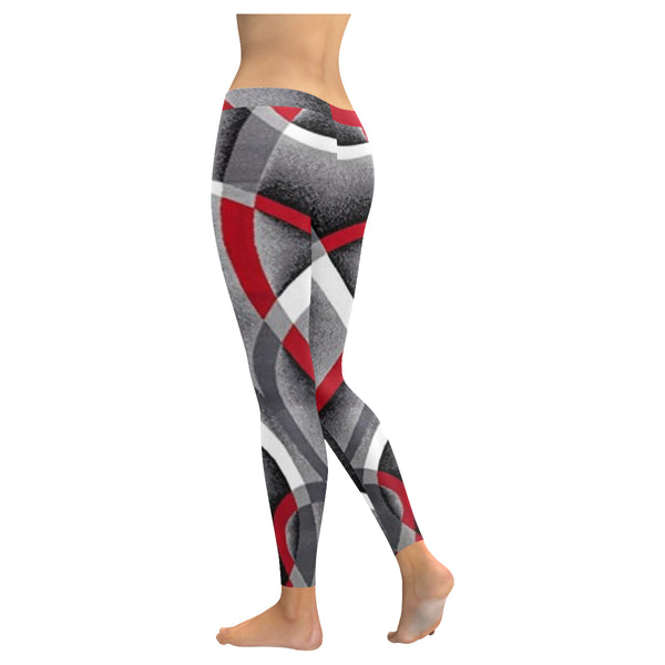 Red and Grey Low Rise Leggings (Invisible Stitch) (Model L05) - kdb solution