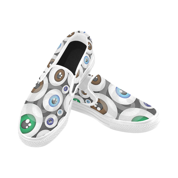 Women's Eyeball Pattern Canvas Slip on Shoes #039;s - kdb solution