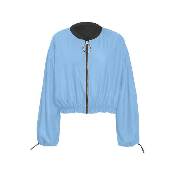 Light blue Cropped Chiffon Jacket for Women (Model H30) - kdb solution
