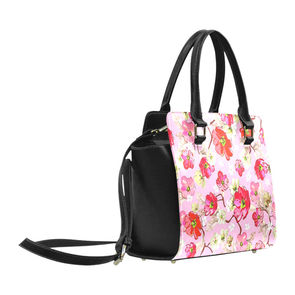 Pink and White Flowers Classic Shoulder Handbag (Model 1653) - kdb solution