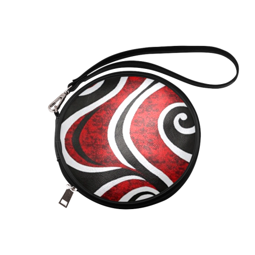 Red White and Black Round Makeup Bag (Model 1625) - kdb solution