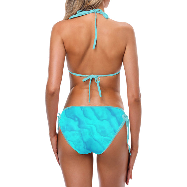 Ocean blue Custom Bikini Swimsuit (Model S01) - kdb solution