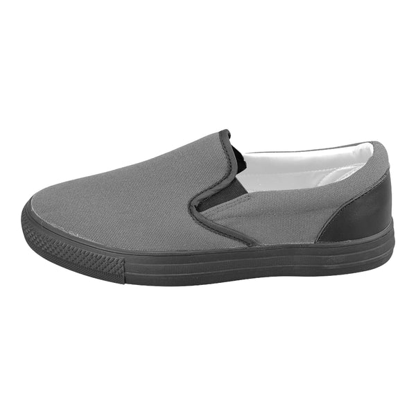 Grey colour Men's Slip-on Canvas Shoes (Model 019) - kdb solution