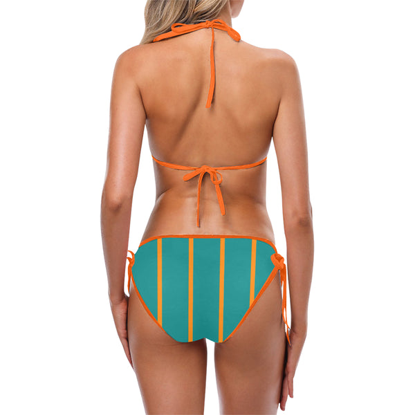 Blue and Orange Custom Bikini Swimsuit (Model S01) - kdb solution