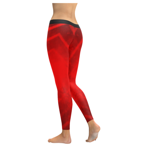 Red and Black Low Rise Leggings (Invisible Stitch) (Model L05) - kdb solution