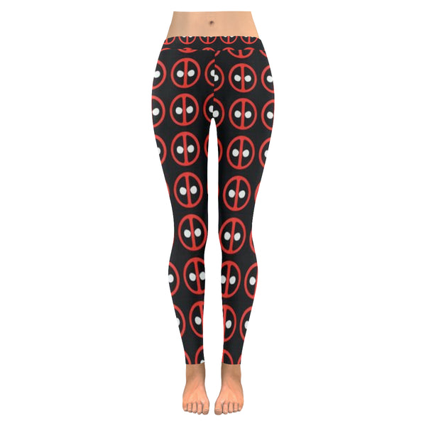 Deadpool Pattern  Low Rise Leggings (Invisible Stitch) (Model L05) - kdb solution