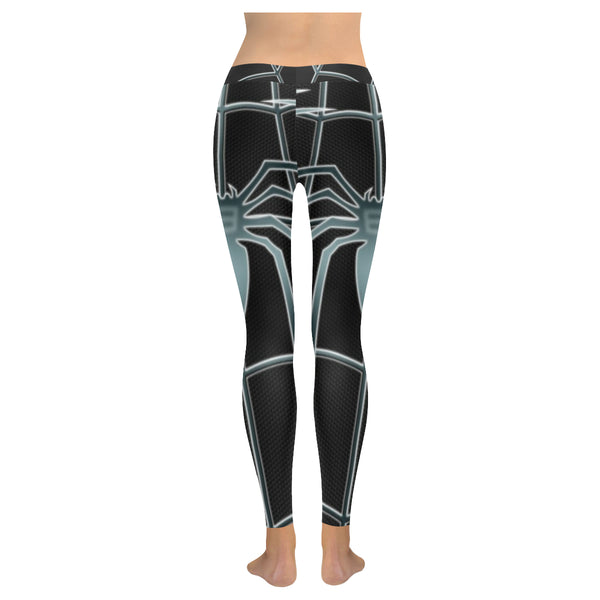 Black and Grey Spider Web Low Rise Leggings available in XXS-XXXXXL - kdb solution
