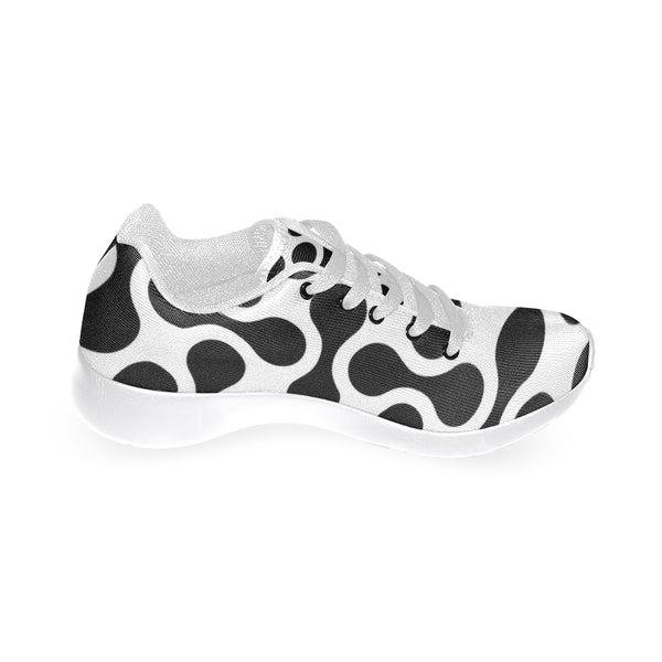 Black and White Swirl Women’s Running Shoes (Model 020) - kdb solution