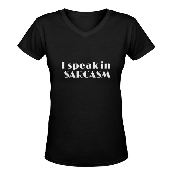 Sarcasm Women's Deep V-neck T-shirt (Model T19) - kdb solution