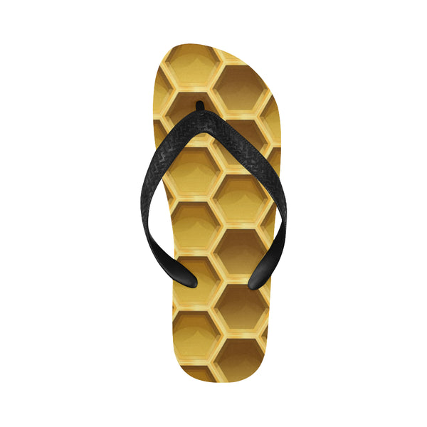 Gold honeycomb Flip Flops for Men/Women (Model 040) - kdb solution