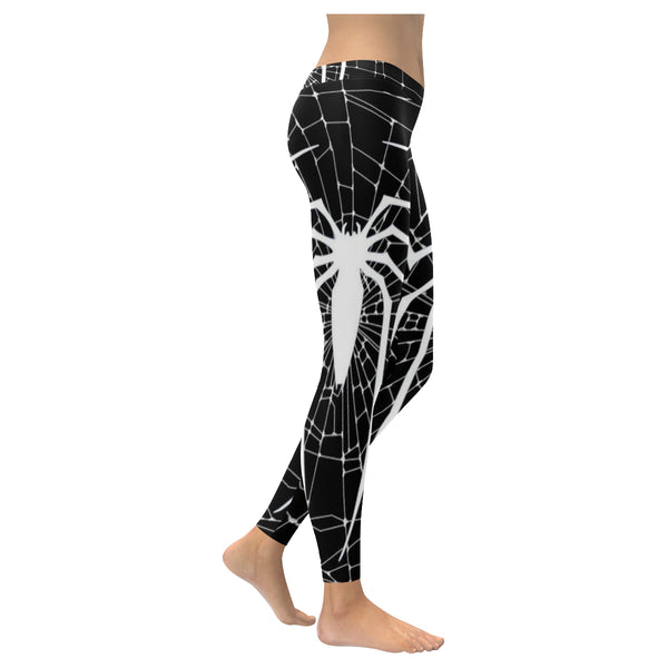 Black and White Spider Web Low Rise Leggings available in XXS -XXXXL - kdb solution