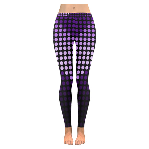 Purple Dots Low Rise Leggings (Invisible Stitch) XXS-XXXXXL - kdb solution
