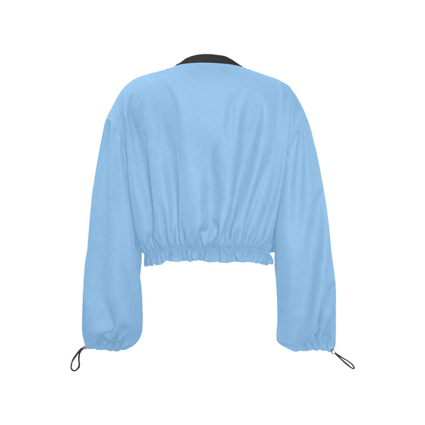 Light blue Cropped Chiffon Jacket for Women (Model H30) - kdb solution