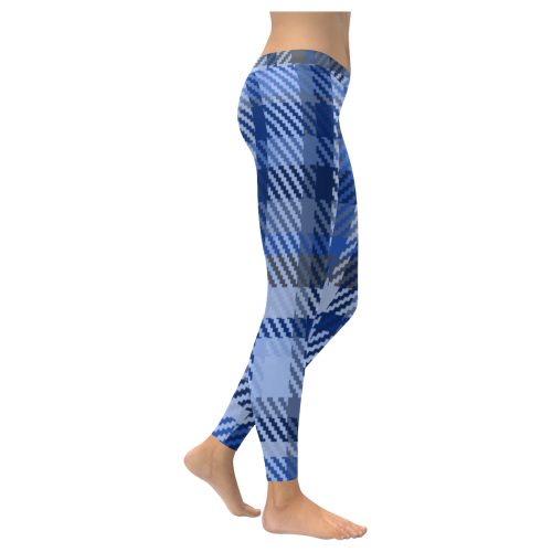 Blue Pattern Low Rise Leggings (Invisible Stitch) (Model L05) - kdb solution