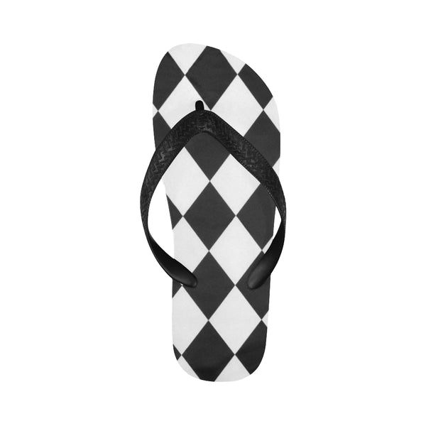 White and black diamonds Flip Flops for Men/Women (Model 040) - kdb solution