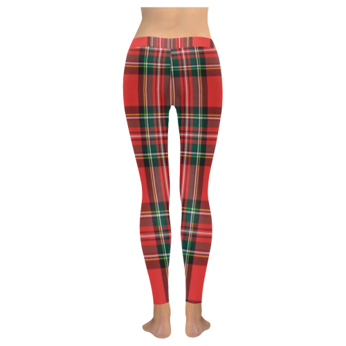 Red Plaid Low Rise Leggings (Invisible Stitch) (Model L05) - kdb solution