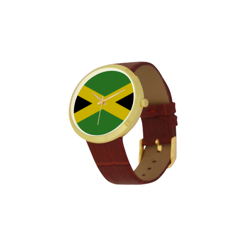 Jamaica Women's Golden Leather Strap Watch(Model 212) - kdb solution