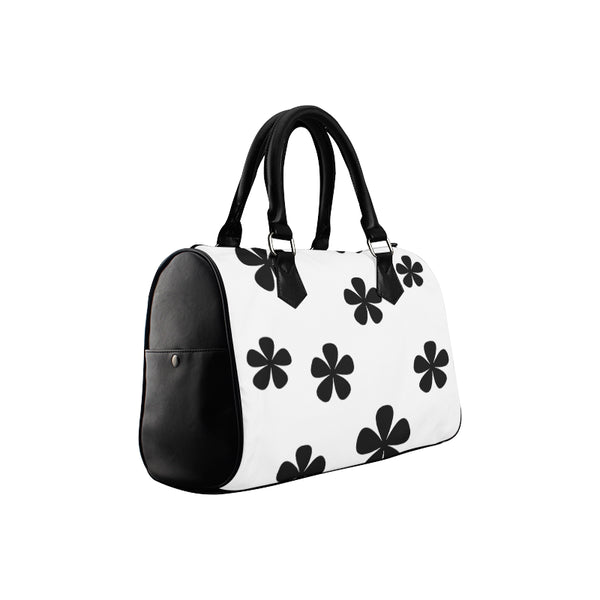 Black and White Pattern Boston Handbag (Model 1621) - kdb solution