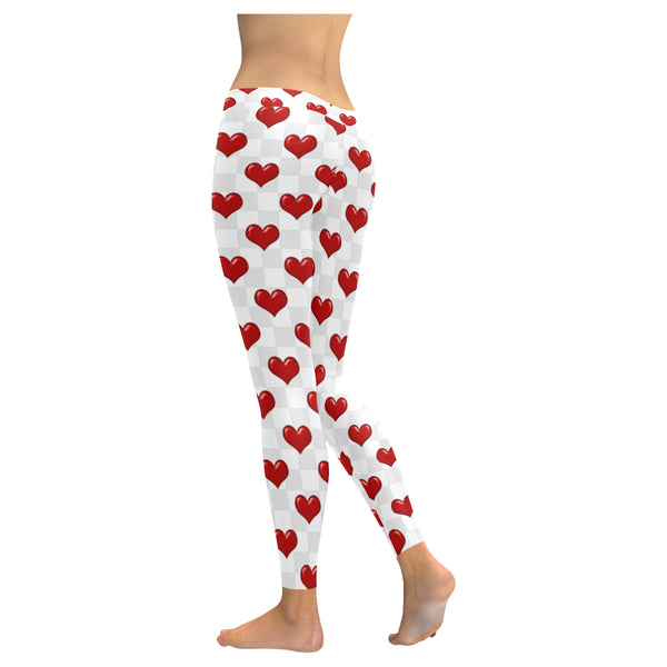 Red Hearts Low Rise Leggings (Invisible Stitch) (Model L05) - kdb solution