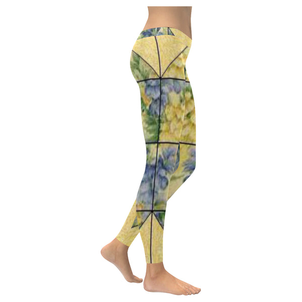 Yellow Patterned Low Rise Leggings (Invisible Stitch) (Model L05) XXS-XXXXXL - kdb solution