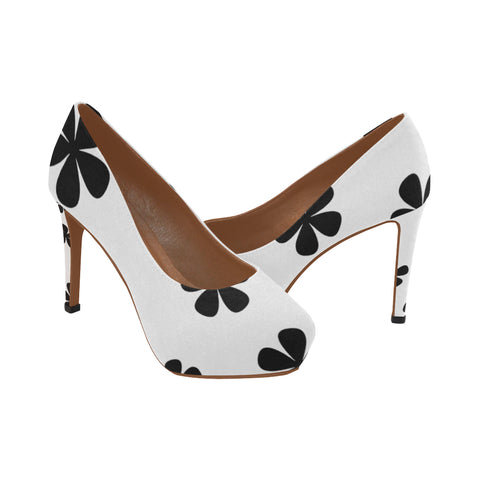 Dominique Black and White Women's High Heels (Model 044) - kdb solution