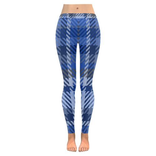 Blue Pattern Low Rise Leggings (Invisible Stitch) (Model L05) - kdb solution