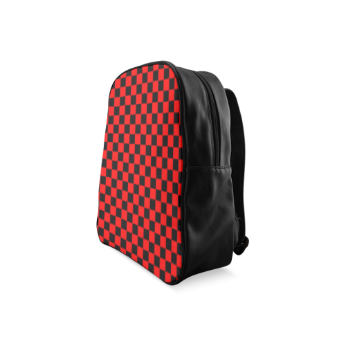 Red and Black Checkered School Backpack/Large (Model 1601) - kdb solution