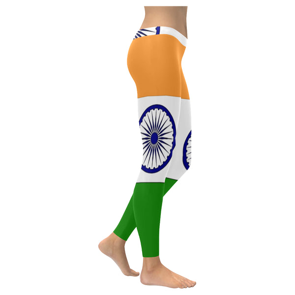Indian Flag Low Rise Leggings (Invisible Stitch) (Model L05) - kdb solution