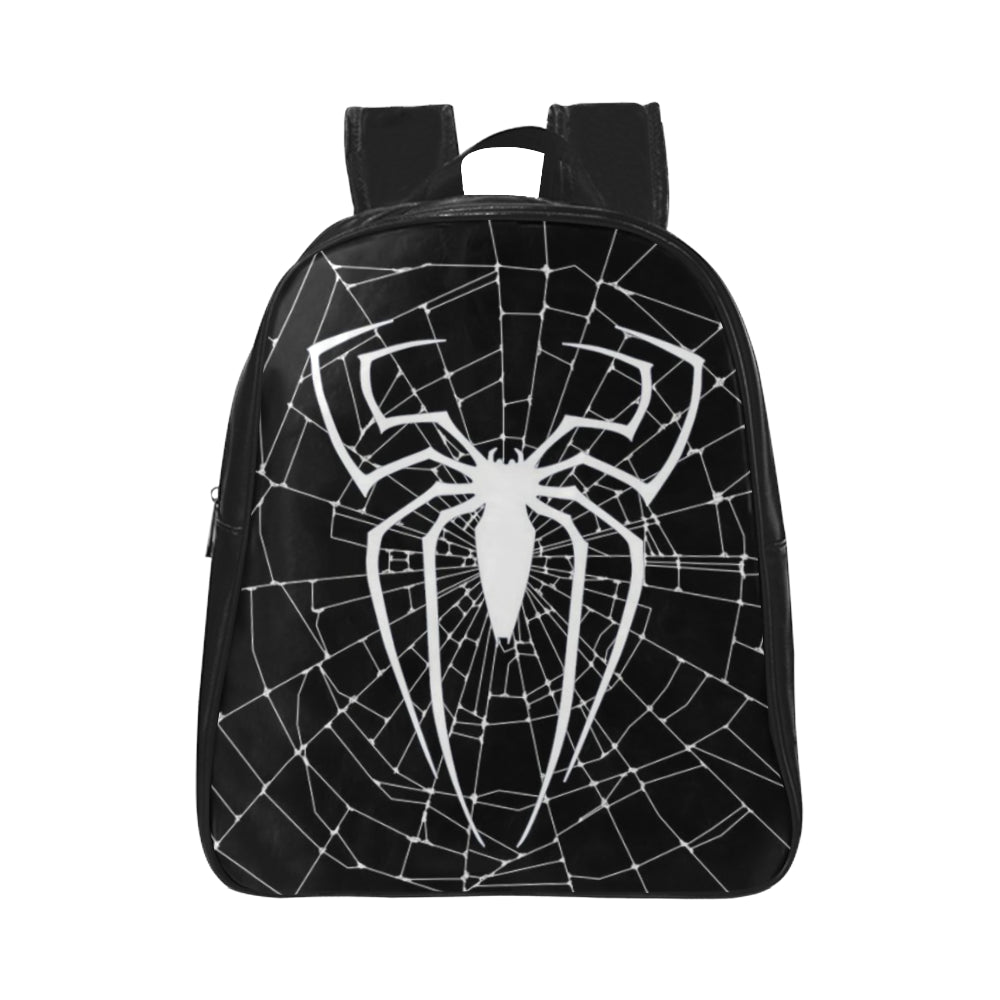 Black and White Spider web School Backpack (Model 1601)(Small) - kdb solution