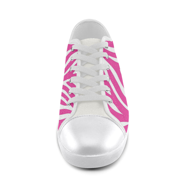 Women's Pink Zebra Print Canvas Shoe &#039;s - kdb solution
