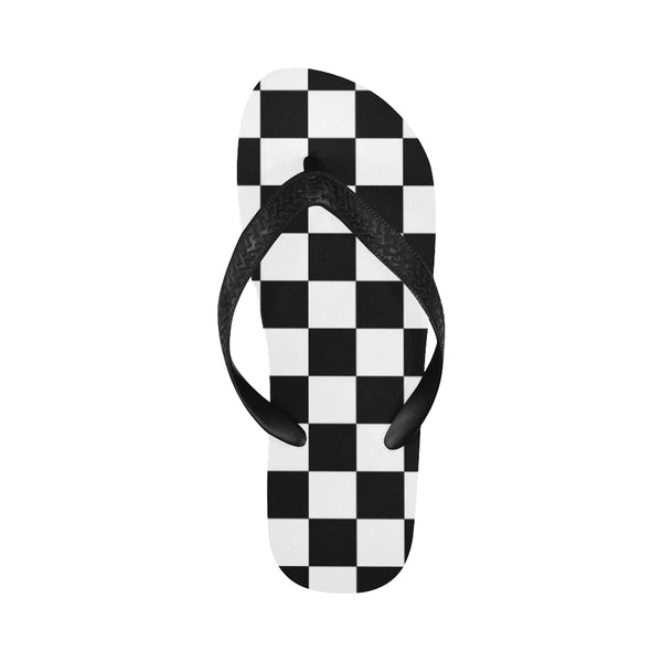 Checkered Pattern-august Flip Flops for Men/Women (Model 040) - kdb solution
