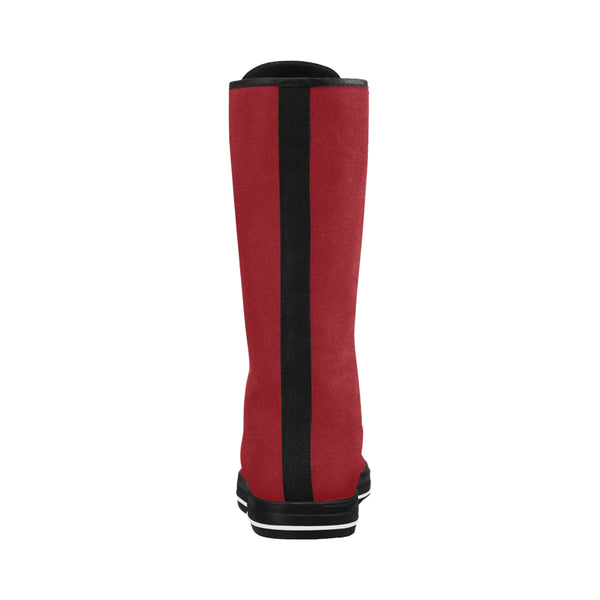 Red Canvas Long Boots For Women Model 7013H - kdb solution