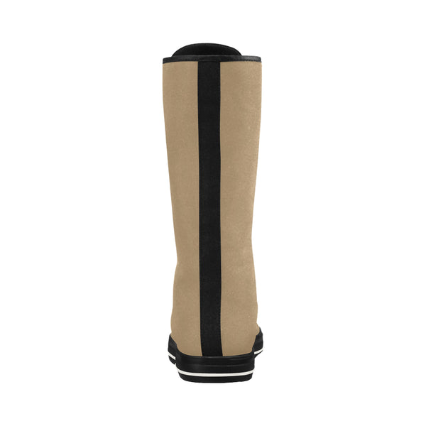 Khaki Canvas Long Boots For Women Model 7013H - kdb solution