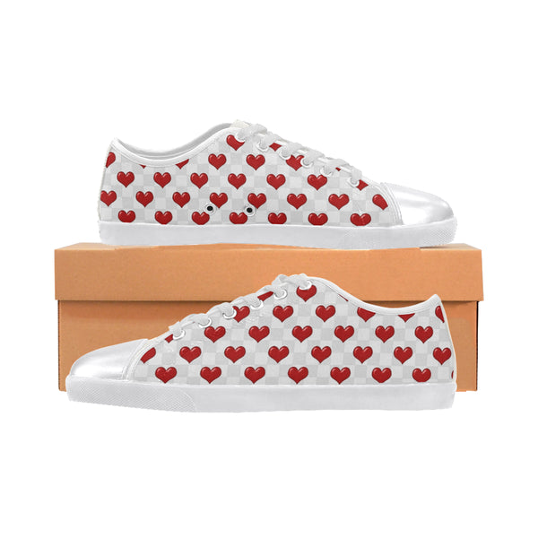 Red Hearts Women's Canvas Shoes (Model 016) - kdb solution