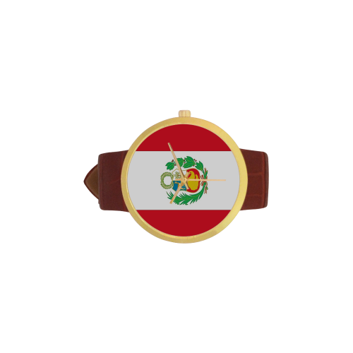 Peru Women's Golden Leather Strap Watch(Model 212) - kdb solution