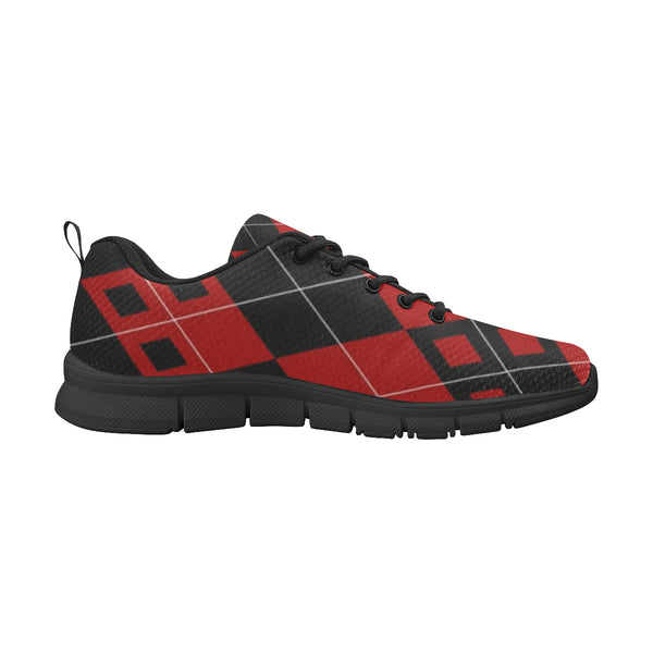 Red and Black Diamonds Women's Breathable Running Shoes (Model 055) - kdb solution
