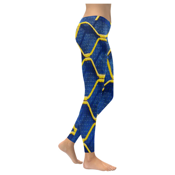 Blue and Yellow Low Rise Leggings (Invisible Stitch) (Model L05)XXS-XXXXXL - kdb solution