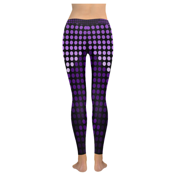 Purple Dots Low Rise Leggings (Invisible Stitch) XXS-XXXXXL - kdb solution