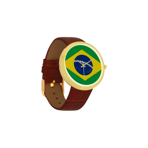 Brazil Women's Golden Leather Strap Watch(Model 212) - kdb solution