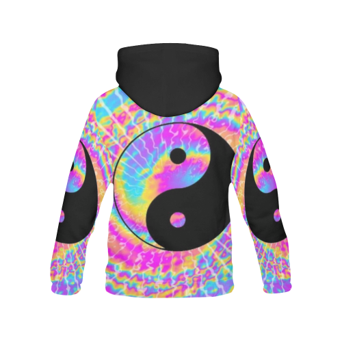 Peace Tie Dye All Over Print Hoodie for Women (USA Size) (Model H13) - kdb solution