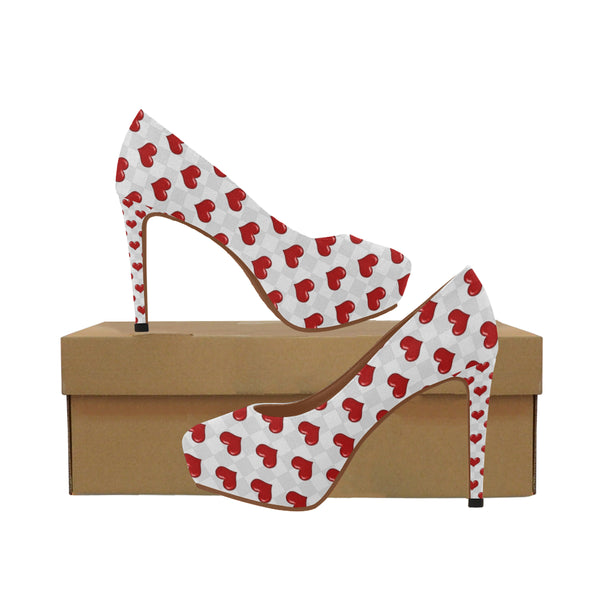 Dominique Red hearts Women's High Heels (Model 044) - kdb solution