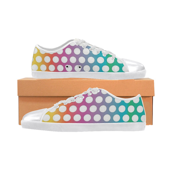 RainbowPolka Dots Women's Canvas Shoes (Model 016) - kdb solution