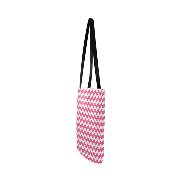Pink and White zig zags Reusable Shopping Bag Model 1660 (Two sides) - kdb solution
