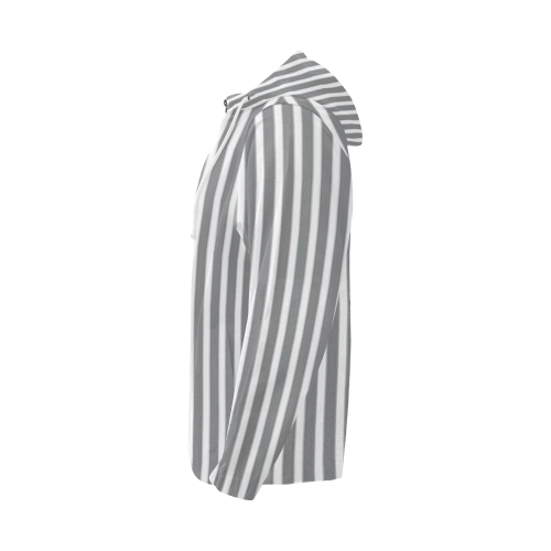 Grey stripes All Over Print Full Zip Hoodie for Men (Model H14) - kdb solution