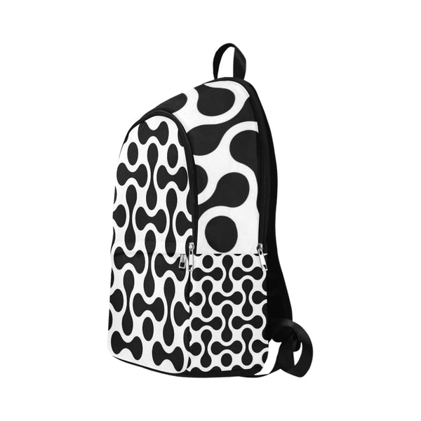 Black and White Swirl Fabric Backpack for Adult (Model 1659) - kdb solution