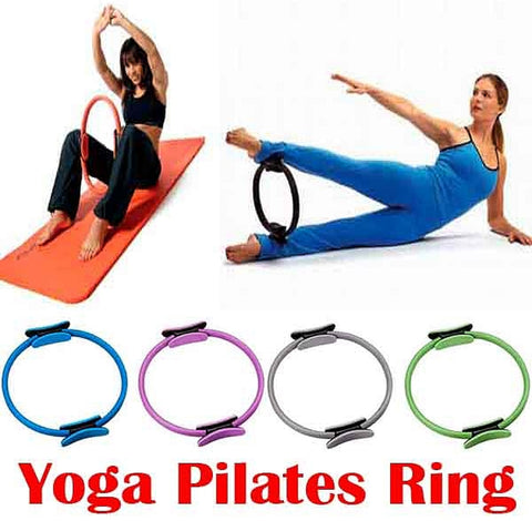 Dual Grip Pilates Yoga Wheel Gymnastic Ring Gym Workout Back Training Tool Home Slimming - kdb solution