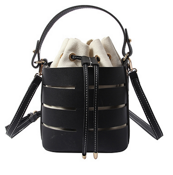 LEFTSIDE Drawstring Bucket Bag For Women Mini PU Leather Crossbody Bags Ladies Handbag - kdb solution