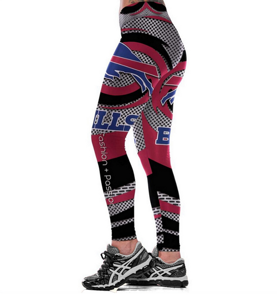 High Waist Fashion Women 3D Buffalo Bills print comfortable fitness pants - kdb solution